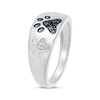 Thumbnail Image 1 of Black & White Diamond Paw Print Ring 1/20 ct tw Sterling Silver