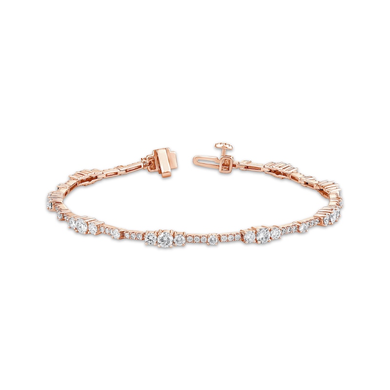 Memories Moments Magic Lab-Created Diamond Three-Stone Bracelet 3 ct tw 14K Rose Gold 7"