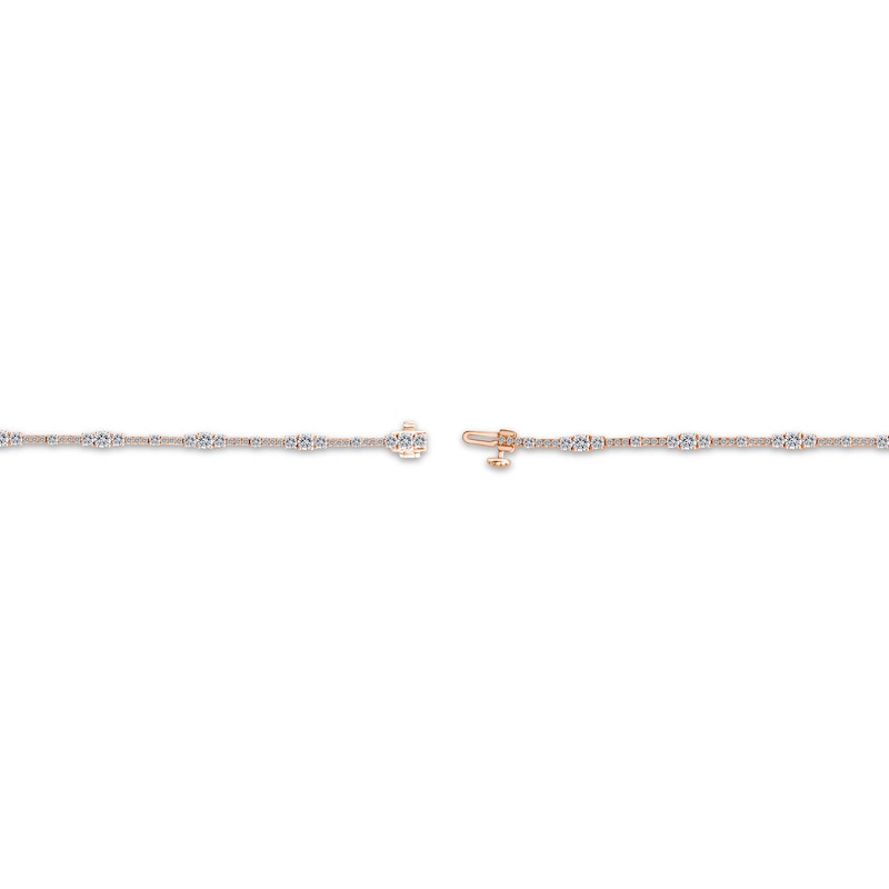 Memories Moments Magic Lab-Created Diamond Three-Stone Bracelet 3 ct tw 14K Rose Gold 7"