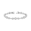 Thumbnail Image 0 of Memories Moments Magic Lab-Created Diamond Three-Stone Halo Bracelet 2 ct tw 14K White Gold 7"