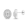 Thumbnail Image 2 of Threads of Love Oval-Cut Lab-Created Diamond Halo Earrings 1-1/2 ct tw 14K White Gold