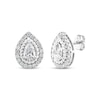 Thumbnail Image 1 of Threads of Love Pear-Shaped Lab-Grown Diamond Halo Stud Earrings 1-1/2 ct tw 14K White Gold