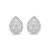 Thumbnail Image 2 of Threads of Love Pear-Shaped Lab-Grown Diamond Halo Stud Earrings 1-1/2 ct tw 14K White Gold