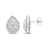 Thumbnail Image 3 of Threads of Love Pear-Shaped Lab-Grown Diamond Halo Stud Earrings 1-1/2 ct tw 14K White Gold