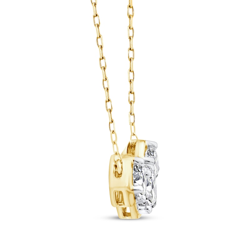 Main Image 2 of Memories Moments Magic Three-Stone Lab-Grown Diamond Necklace 1-1/2 ct tw 14K Yellow Gold 18&quot;