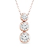 Thumbnail Image 1 of Memories Moments Magic Lab-Grown Diamond Three-Stone Vertical Necklace 1-1/2 ct tw 14K Rose Gold 18&quot;