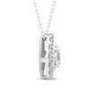 Thumbnail Image 2 of Threads of Love Oval-Cut Lab-Grown Diamond Halo Necklace 1-1/2 ct tw 14K White Gold 18&quot;