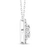 Thumbnail Image 1 of Threads of Love Pear-Shaped Lab-Created Diamond Halo Necklace 1-1/2 ct tw 14K White Gold 18"