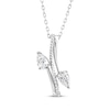 Thumbnail Image 0 of Threads of Love Pear-Shaped Lab-Created Diamond Bypass Necklace 1/2 ct tw 14K White Gold 18"