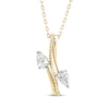 Thumbnail Image 1 of Threads of Love Pear-Shaped Lab-Grown Diamond Bypass Necklace 1/2 ct tw 14K Yellow Gold 18&quot;