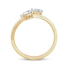 Thumbnail Image 2 of Threads of Love Pear-Shaped Lab-Created Diamond Bypass Ring 1/2 ct tw 14K Yellow Gold