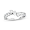 Thumbnail Image 0 of Memories Moments Magic Oval-Cut Lab-Created Diamond Three-Stone Ring 1/2 ct tw 10K White Gold