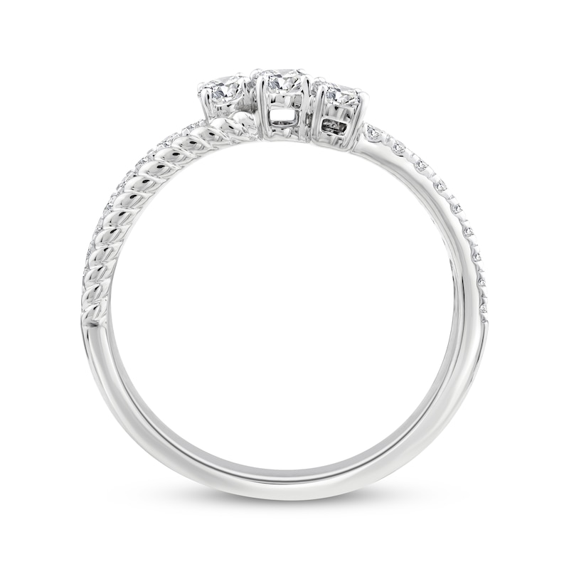 Memories Moments Magic Oval-Cut Lab-Created Diamond Three-Stone Ring 1/2 ct tw 10K White Gold