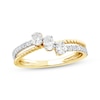 Thumbnail Image 1 of Memories Moments Magic Oval-Cut Lab-Grown Diamond Three-Stone Ring 1/2 ct tw 10K Yellow Gold