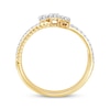 Thumbnail Image 2 of Memories Moments Magic Oval-Cut Lab-Grown Diamond Three-Stone Ring 1/2 ct tw 10K Yellow Gold