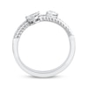 Thumbnail Image 3 of Threads of Love Pear-Shaped Lab-Grown Diamond Two-Row Ring 1/2 ct tw 14K White Gold