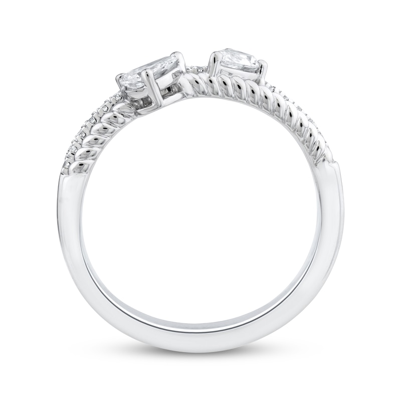 Main Image 3 of Threads of Love Pear-Shaped Lab-Grown Diamond Two-Row Ring 1/2 ct tw 14K White Gold