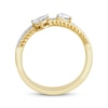 Thumbnail Image 2 of Threads of Love Pear-Shaped Lab-Created Diamond Two-Row Ring 1/2 ct tw 14K Yellow Gold