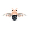 Thumbnail Image 4 of Black & White Diamond Bumble Bee Ring 1/10 ct tw Sterling Silver & 10K Rose Gold