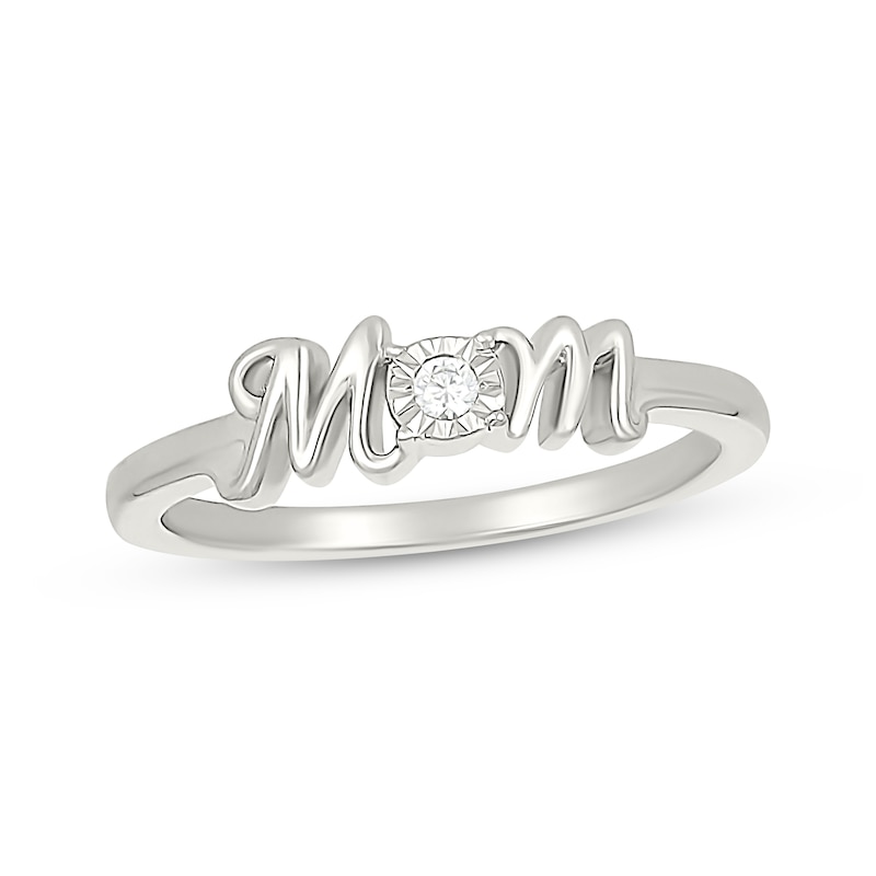 "Mom Diamond Accent Ring Sterling Silver