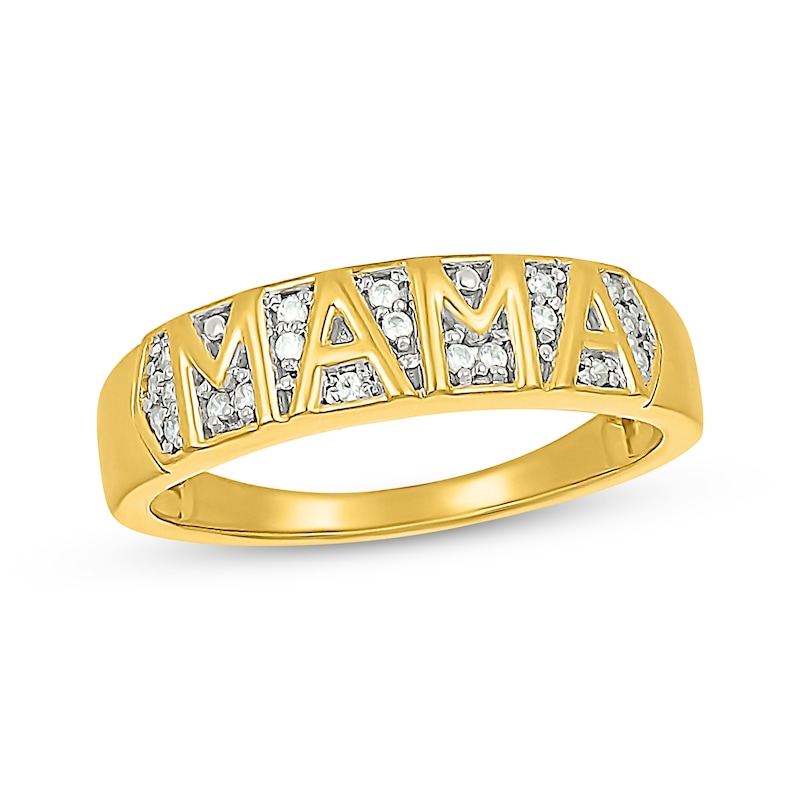 Diamond "Mama" Ring 1/10 ct tw 10K Yellow Gold