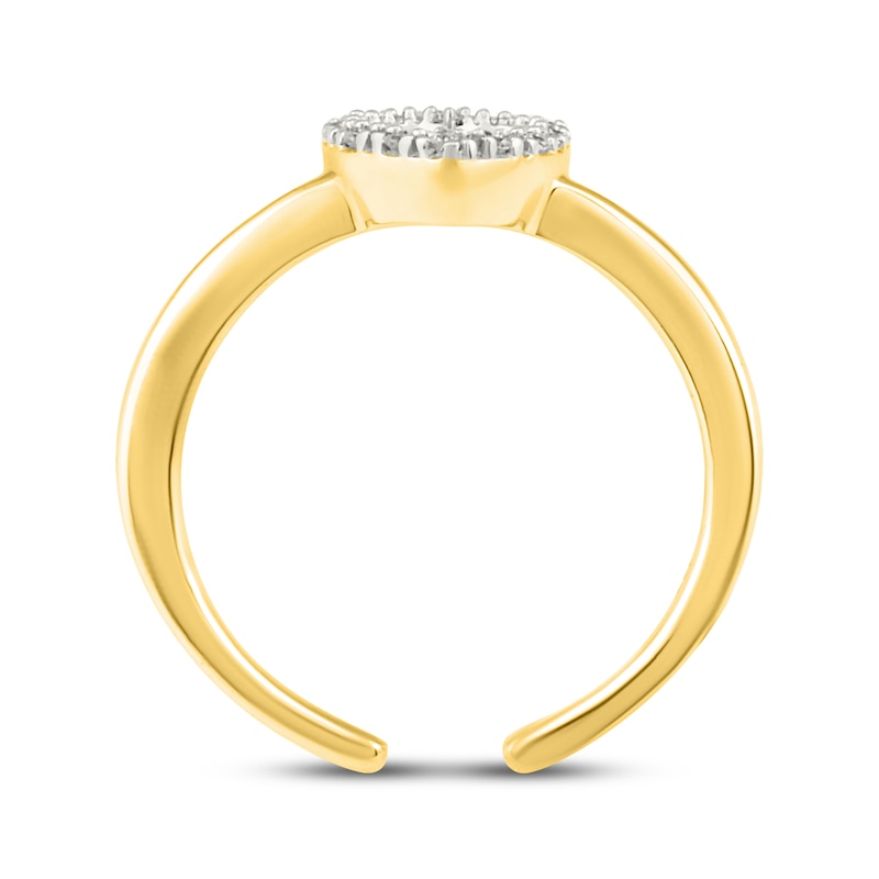 Main Image 2 of Diamond Heart Outline Toe Ring 1/20 ct tw 10K Yellow Gold