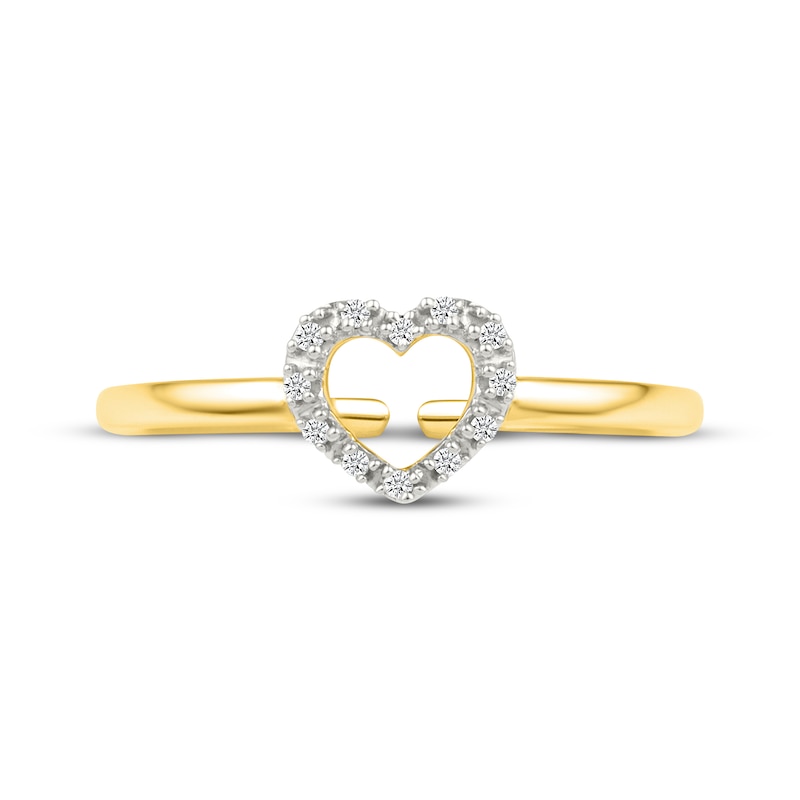 Main Image 3 of Diamond Heart Outline Toe Ring 1/20 ct tw 10K Yellow Gold