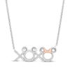 Thumbnail Image 0 of Disney Treasures Mickey & Minnie "XO" Necklace 1/8 ct tw Sterling Silver & 10K Rose Gold 18"