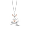 Thumbnail Image 1 of Disney Treasures Winnie the Pooh &quot;Kanga & Roo&quot; Diamond Accent Necklace Sterling Silver & 10K Rose Gold 19&quot;