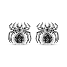 Disney Treasures The Nightmare Before Christmas Black Diamond Spider Earrings 1/6 ct tw Sterling Silver