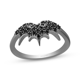 Disney Treasures The Nightmare Before Christmas Black Diamond Bat Ring 1/5 ct tw Sterling Silver Size 7