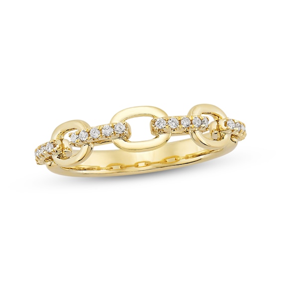 Diamond Chain Link Ring 1/5 ct tw 10K Yellow Gold