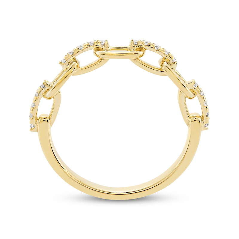 Main Image 3 of Diamond Chain Link Ring 1/5 ct tw 10K Yellow Gold