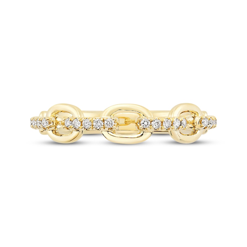 Main Image 4 of Diamond Chain Link Ring 1/5 ct tw 10K Yellow Gold