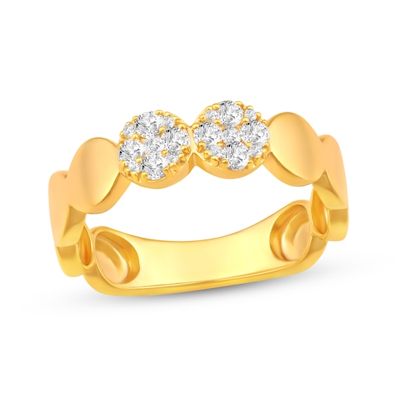 Multi-Diamond Circles Ring 1/5 ct tw 10K Yellow Gold