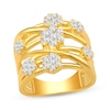 Thumbnail Image 0 of Diamond Flower Cluster Crossover Ring 1 ct tw 10K Yellow Gold