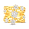 Thumbnail Image 3 of Diamond Flower Cluster Crossover Ring 1 ct tw 10K Yellow Gold