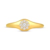 Thumbnail Image 4 of Multi-Diamond Center Circle Signet Ring 1/6 ct tw 10K Yellow Gold