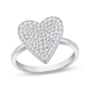 Thumbnail Image 1 of Diamond Heart-Shaped Concave Ring 1/2 ct tw 10K White Gold