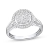 Thumbnail Image 1 of Multi-Diamond Halo Fashion Ring 3/4 ct tw 10K White Gold