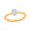 Thumbnail Image 1 of Multi-Diamond Center Twist Promise Ring 1/6 ct tw 10K Yellow Gold