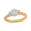 Thumbnail Image 1 of Multi-Diamond Center Halo Promise Ring 1/5 ct tw 10K Yellow Gold