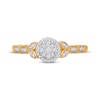 Thumbnail Image 4 of Multi-Diamond Center Halo Promise Ring 1/5 ct tw 10K Yellow Gold