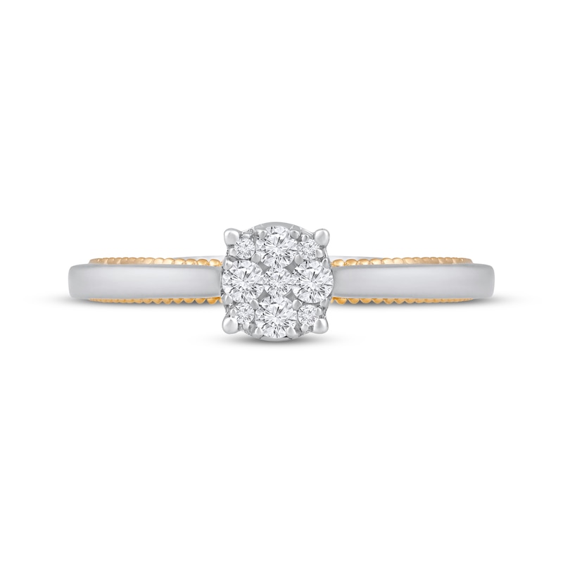 Main Image 4 of Multi-Diamond Promise Ring 1/5 ct tw 10K Two-Tone Gold