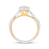 Thumbnail Image 3 of Multi-Diamond Center Pear-Shaped Halo Promise Ring 1/5 ct tw 10K Two-Tone Gold