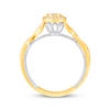 Thumbnail Image 3 of Multi-Diamond Center Pear-Shaped Halo Promise Ring 1/5 ct tw 10K Two-Tone Gold