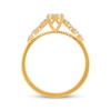 Thumbnail Image 3 of Multi-Diamond Center Chevron Sides Promise Ring 1/5 ct tw 10K Yellow Gold