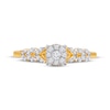 Thumbnail Image 4 of Multi-Diamond Center Chevron Sides Promise Ring 1/5 ct tw 10K Yellow Gold