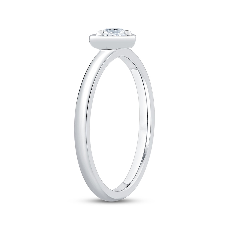 Main Image 2 of Now + Forever Round-Cut Diamond Heart-Shaped Solitaire Engagement Ring 1/5 ct tw 14K White Gold (I/I2)