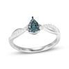 Thumbnail Image 1 of Blue & White Multi-Diamond Pear-Shaped Ring 1/6 ct tw Sterling Silver